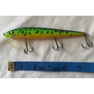 Vtg smithwick suspending rattle lure black/green/orange.